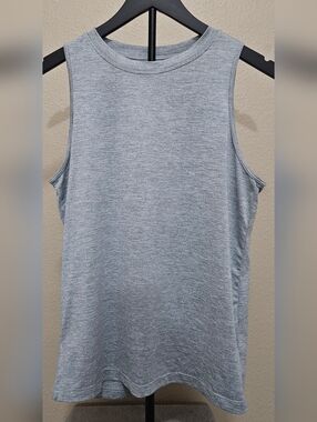 Fabletics Light Heather Gray Open Back Tank